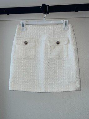 Motivi Tweed Skirt in Ivory